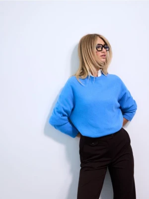 Mohito - Wełniany niebieski sweter - błękitny