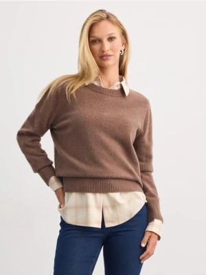 Mohito - Wełniany sweter basic - beżowy