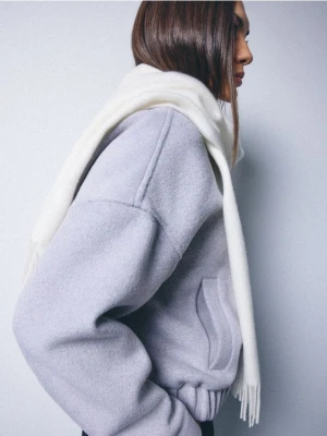 Mohito - Wełniany szalik - kremowy