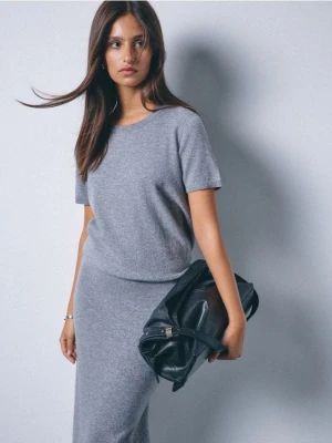 Mohito - Wełniany szary sweter - szary