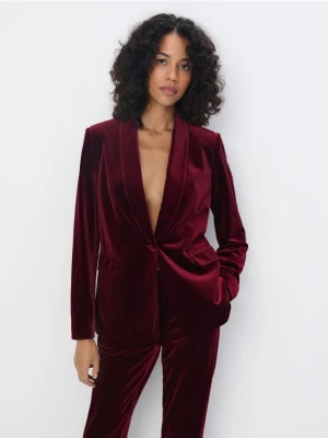 Mohito - Welurowa bordowa marynarka - kasztanowy