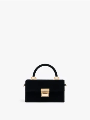 Mohito - Welurowa czarna torebka na ramię - czarny