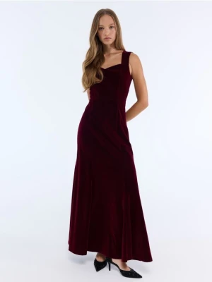 Mohito - Welurowa sukienka maxi - mahoń