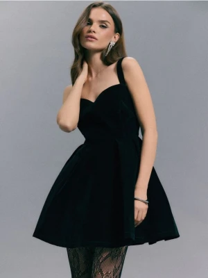 Mohito - Welurowa sukienka mini - czarny