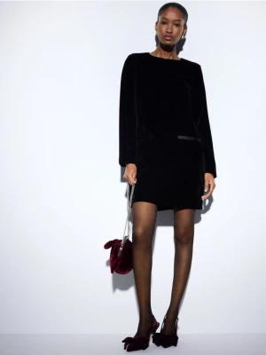 Mohito - Welurowa sukienka mini - czarny