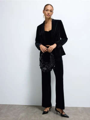 Mohito - Welurowe czarne spodnie - czarny