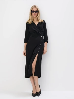 Mohito - Wieczorowa czarna sukienka midi - czarny