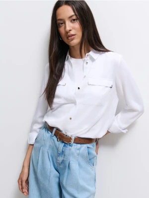 Mohito - Wiskozowa biała koszula - biały