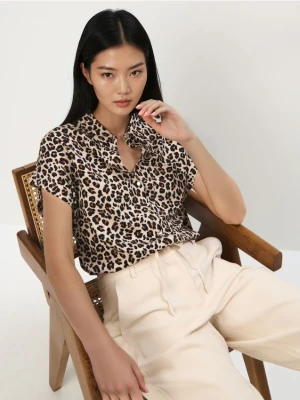 Mohito - Wiskozowa koszula w panterkę - czarny