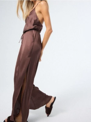 Mohito - Wiskozowe czekoladowe spodnie od piżamy - ciemnobrązowy