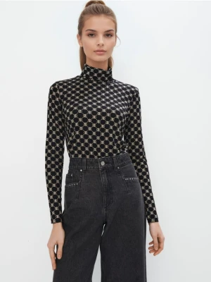 Mohito - Wzorzysta bluzka z wiskozą - czarny
