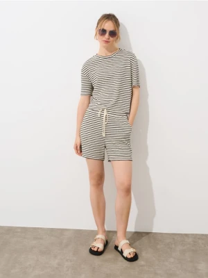 Mohito - Wzorzysta bluzka z wiskozą - kremowy