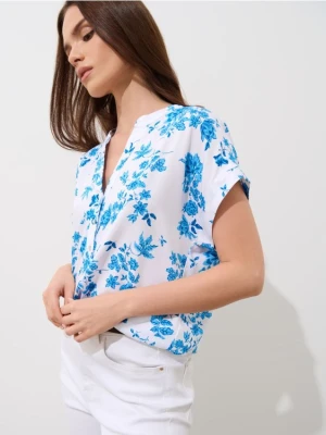 Mohito - Wzorzysta bluzka z wiskozy - niebieski