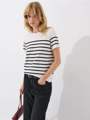 Mohito - Wzorzysty sweter z wiskozą - kremowy