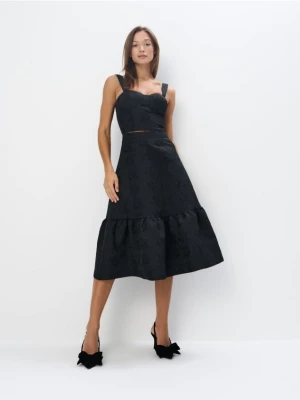 Mohito - Żakardowa spódnica midi - czarny