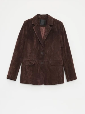 Mohito - Zamszowa marynarka oversize - brązowy