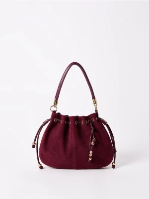 Mohito - Zamszowa torebka worek - mahoń