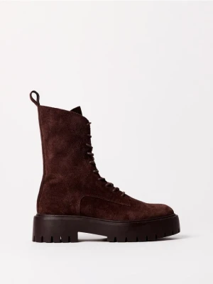 Mohito - Zamszowe botki - ciemnobrązowy