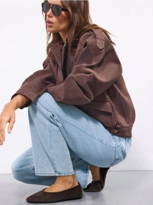 Mohito - Zamszowe czekoladowe baleriny - ciemnobrązowy