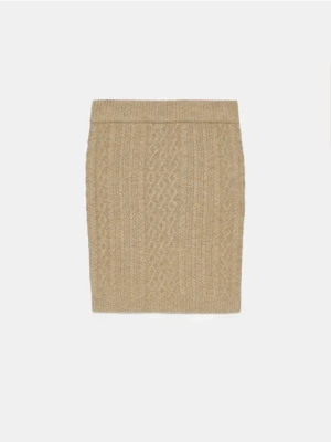 Mohito - Zielona swetrowa spódnica mini - khaki