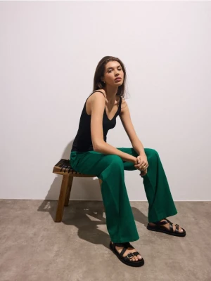 Mohito - Zielone spodnie z lnu i wiskozy - zielony