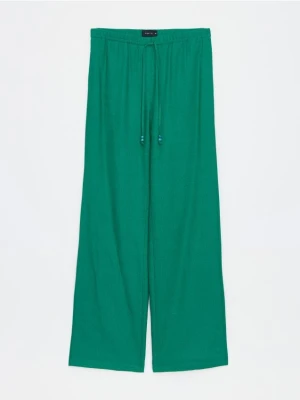 Mohito - Zielone spodnie z lnu i wiskozy - zielony