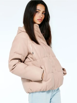 Mohito - Zimowa beżowa kurtka puffer - beżowy