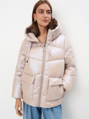 Mohito - Zimowa pikowana kremowa kurtka - kremowy