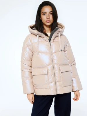 Mohito - Zimowa pikowana kremowa kurtka - kremowy