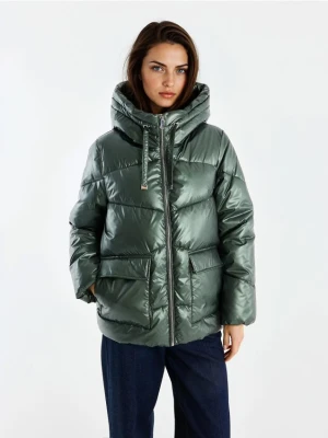 Mohito - Zimowa pikowana kurtka - ciemny zielony