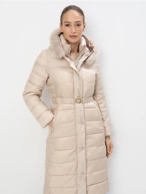 Mohito - Zimowy beżowy płaszcz - beżowy