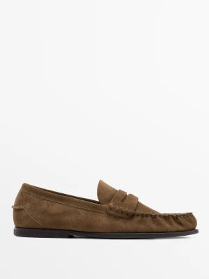 Mokasyny Antifaz Ze Skóry - Opalony - Massimo Dutti - Male