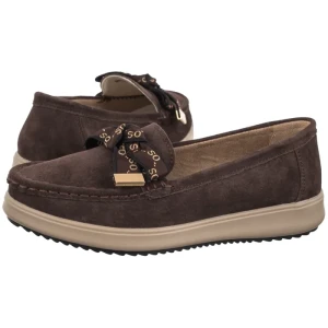 Mokasyny Ciemnobrązowe DP6457 / 26 D BR (FO144-c) Filippo