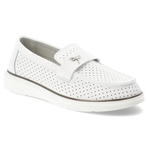 Mokasyny damskie Vinceza, cholewka ze skóry naturalnej licowej z perforacją wsuwany fason z ozdobnym paskiem zabudowany przód na lekkiej podeszwie, b