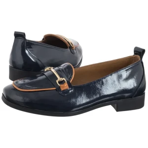 Mokasyny Granatowe Lakierowane V467-0627-04NAV (VE887-a) Venezia