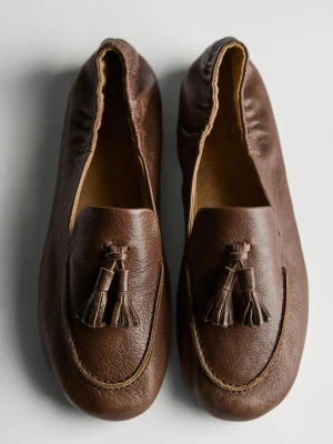 Mokasyny Skórzane Z Frędzlami - Avelã - Massimo Dutti - Female