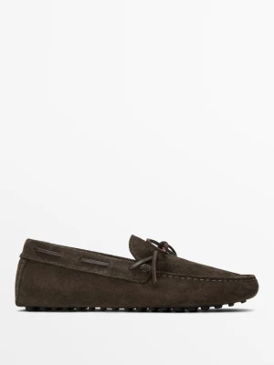 Mokasyny Skórzane Z Miękkiej Skóry - Brązowy - Massimo Dutti - Male