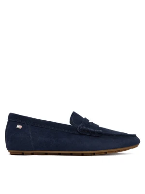 Mokasyny Tommy Hilfiger Flag Soft Suede Driver Loafer FW0FW08558 Granatowy