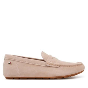 Mokasyny Tommy Hilfiger Flag Soft Suede Driver Loafer FW0FW08558 Różowy