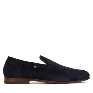 Mokasyny Tommy Hilfiger Hilfiger Flexible Suede Loafer FM0FM05496 Granatowy