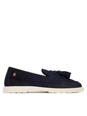 Mokasyny Tommy Hilfiger Light Suede Tassel Loafer FW0FW09285 Granatowy