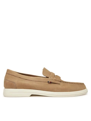 Mokasyny Tommy Hilfiger Nubuck P Loafer FM0FM05350 Beżowy