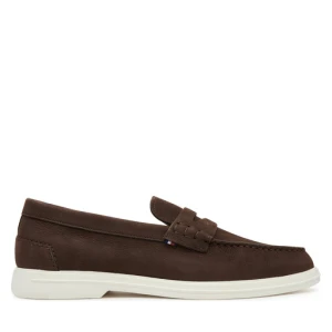 Mokasyny Tommy Hilfiger Nubuck P Loafer FM0FM05350 Brązowy