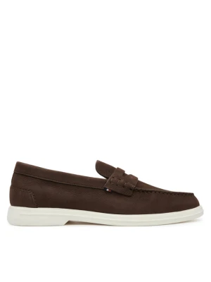Mokasyny Tommy Hilfiger Nubuck P Loafer FM0FM05350 Brązowy