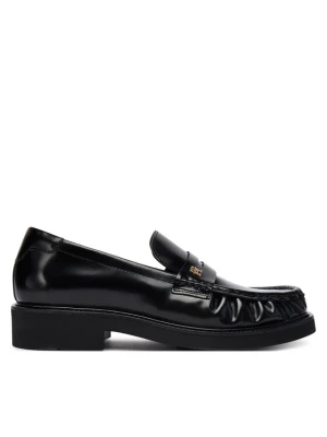 Mokasyny Tommy Hilfiger Square Toe Abrasivato FW0FW08825 Czarny