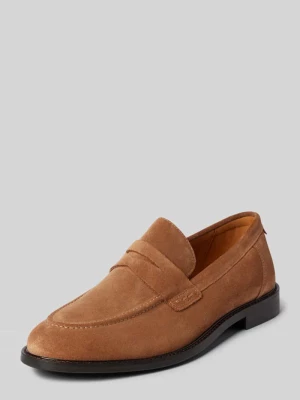 Mokasyny typu tassel loafer ze skóry z ozdobnymi szwami model ‘Lozham’ Gant