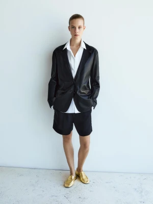 Mokasyny W Złotym Kolorze - Złoty - - Massimo Dutti - Female