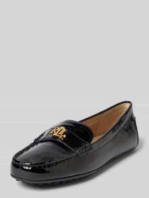 Loafersy z Detal z logo Model 'BARNSBURY' Lauren Ralph Lauren