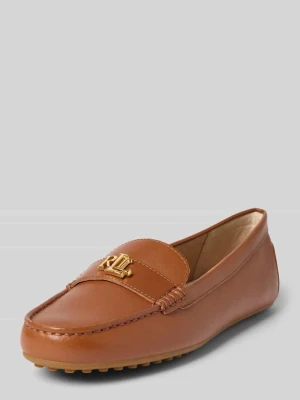 Loafersy z Detal z logo Model 'BARNSBURY' Lauren Ralph Lauren