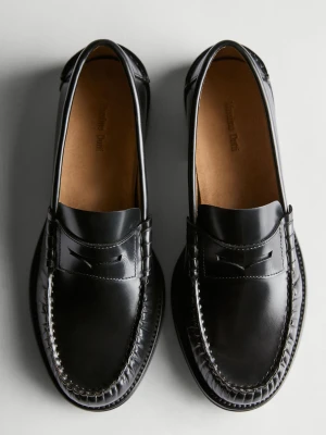 Mokasyny Z Miękkiej Skóry - Czarny - - Massimo Dutti - Kobieta